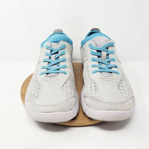 Dansko Shoes Womens 41 Elise Sneaker Grey Leather Blue Comfort Casual Athletic - Picture 3 of 11
